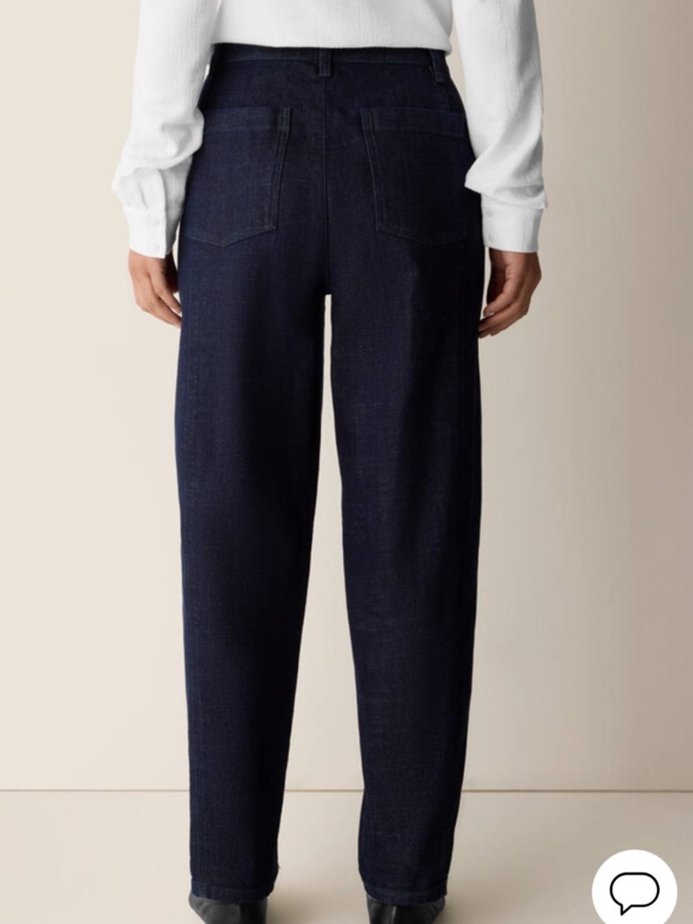 Eileen Fisher Stretch Denim Ankle Lantern Pants Women’s Indigo Blue Size Large